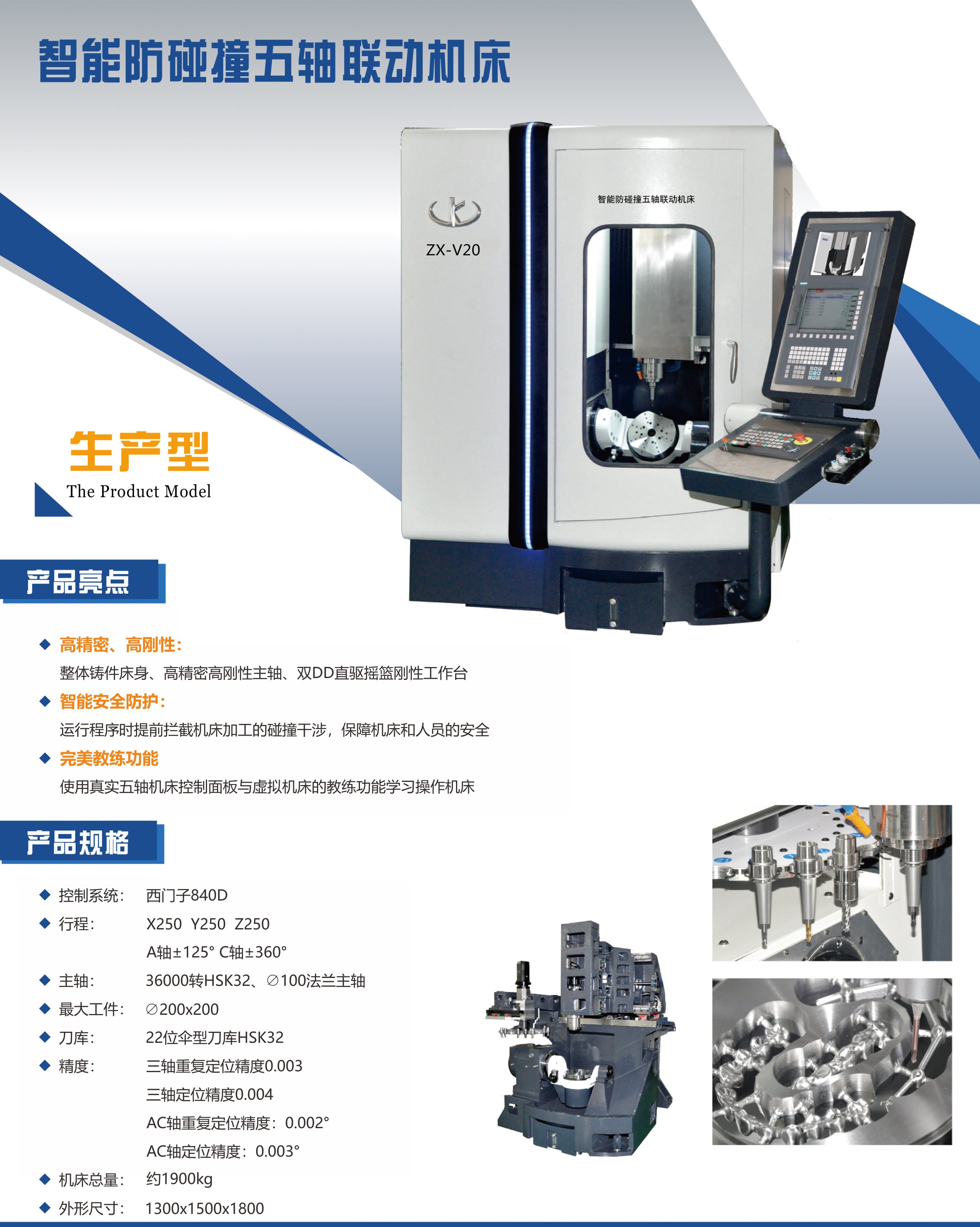 智能防碰撞五轴联动机床系列(图2)